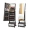 Jewelry Armoire with Full Length Mirror Lockable Door LED Lights Large Storage